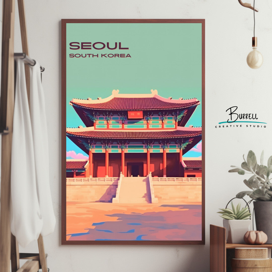 Seoul Gyeongbokgung Palace Wall Art Poster Print | Seoul Seoul Province Travel Poster | Home Decor