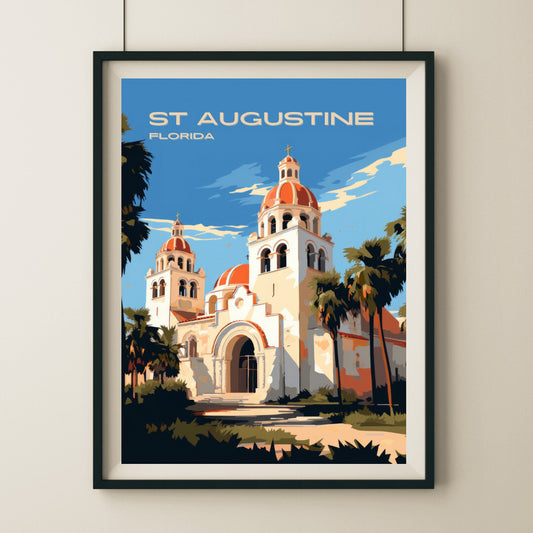 St Augustine Cathedral Basilica Wall Art Poster Print | St Augustine Florida Travel Poster | Home Decor