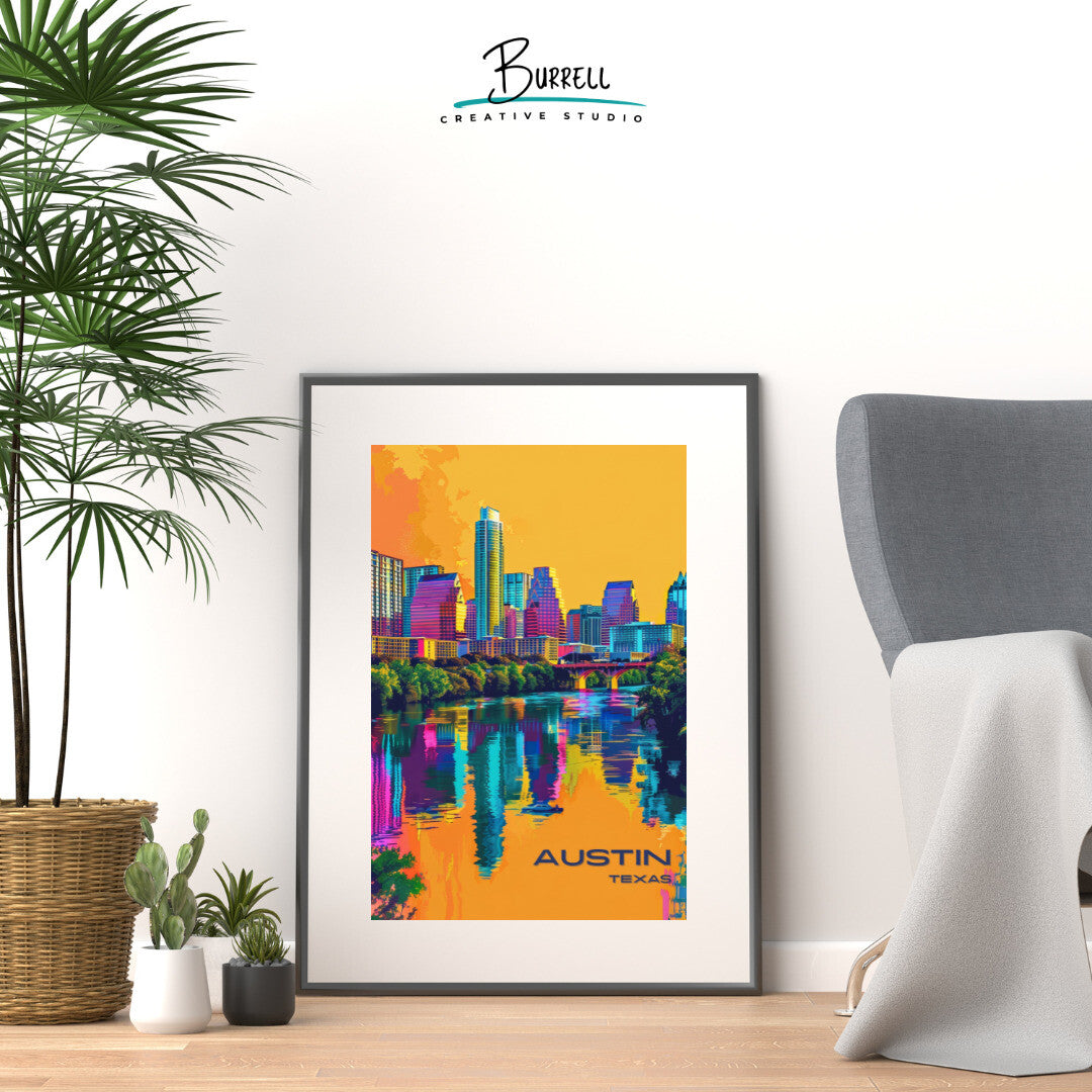 Austin Scenic View Wall Art Poster Print | Austin Texas Travel Poster | Home Decor