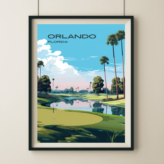 Orlando Golfing Wall Art Poster Print | Orlando Florida Travel Poster | Home Decor