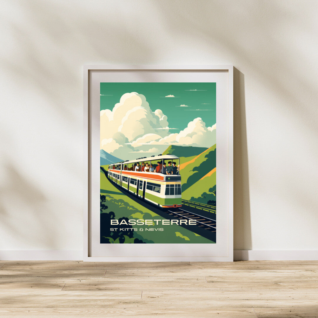 Basseterre Scenic Railway Wall Art Poster Print | Basseterre Saint George Travel Poster | Home Decor