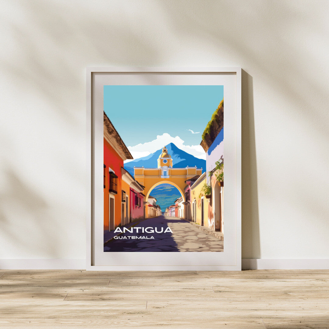 Antigua Santa Catalina Arch Wall Art Poster Print | Antigua Sacatepéquez Travel Poster | Home Decor