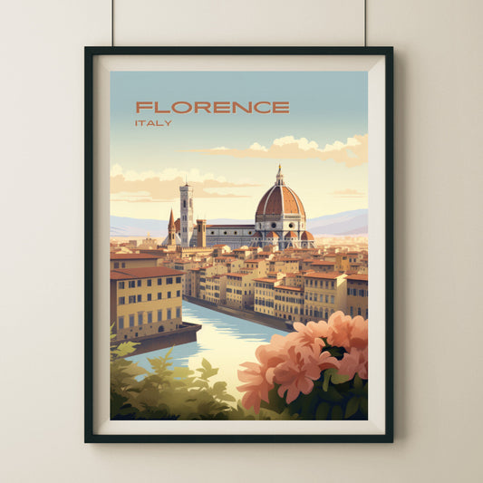 Florence Cathedral Wall Art Poster Print | Florence Tuscany Travel Poster | Home Decor