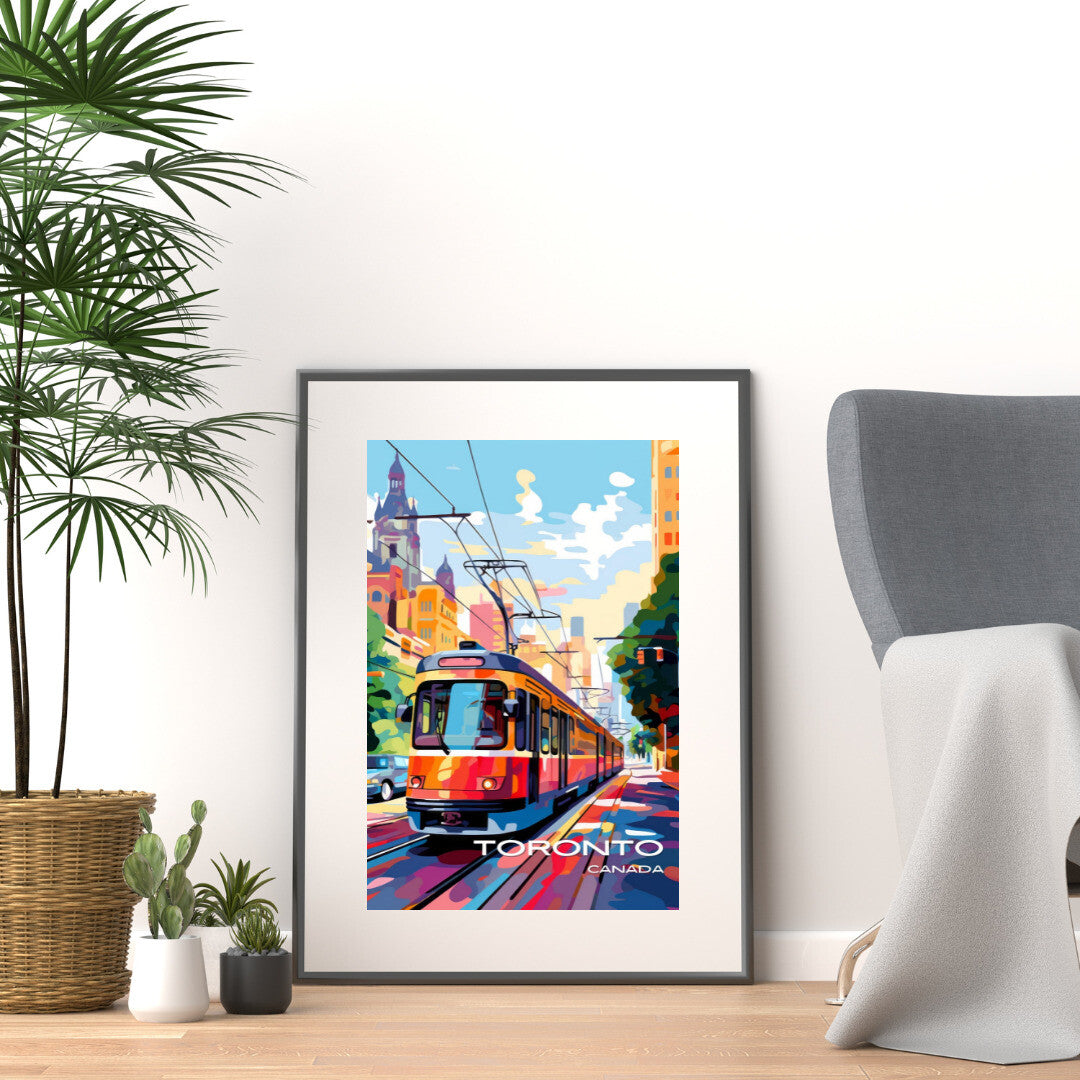 Toronto Streetcar Wall Art Poster Print | Toronto Ontario Travel Poster | Home Decor