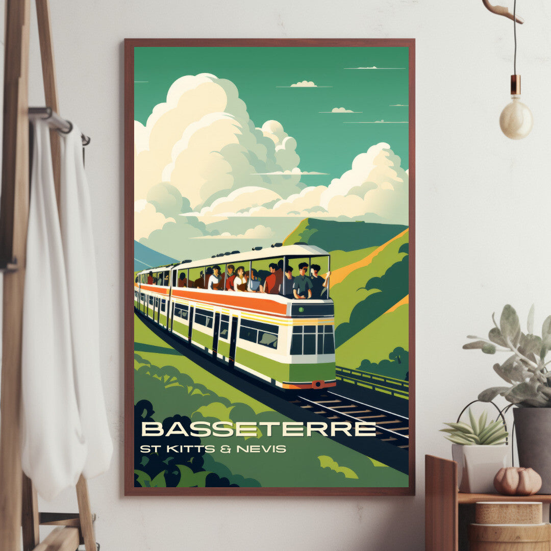 Basseterre Scenic Railway Wall Art Poster Print | Basseterre Saint George Travel Poster | Home Decor