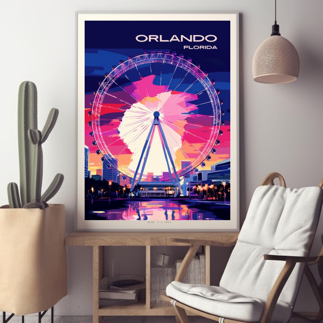 Orlando Eye Wall Art Poster Print | Orlando Florida Travel Poster | Home Decor