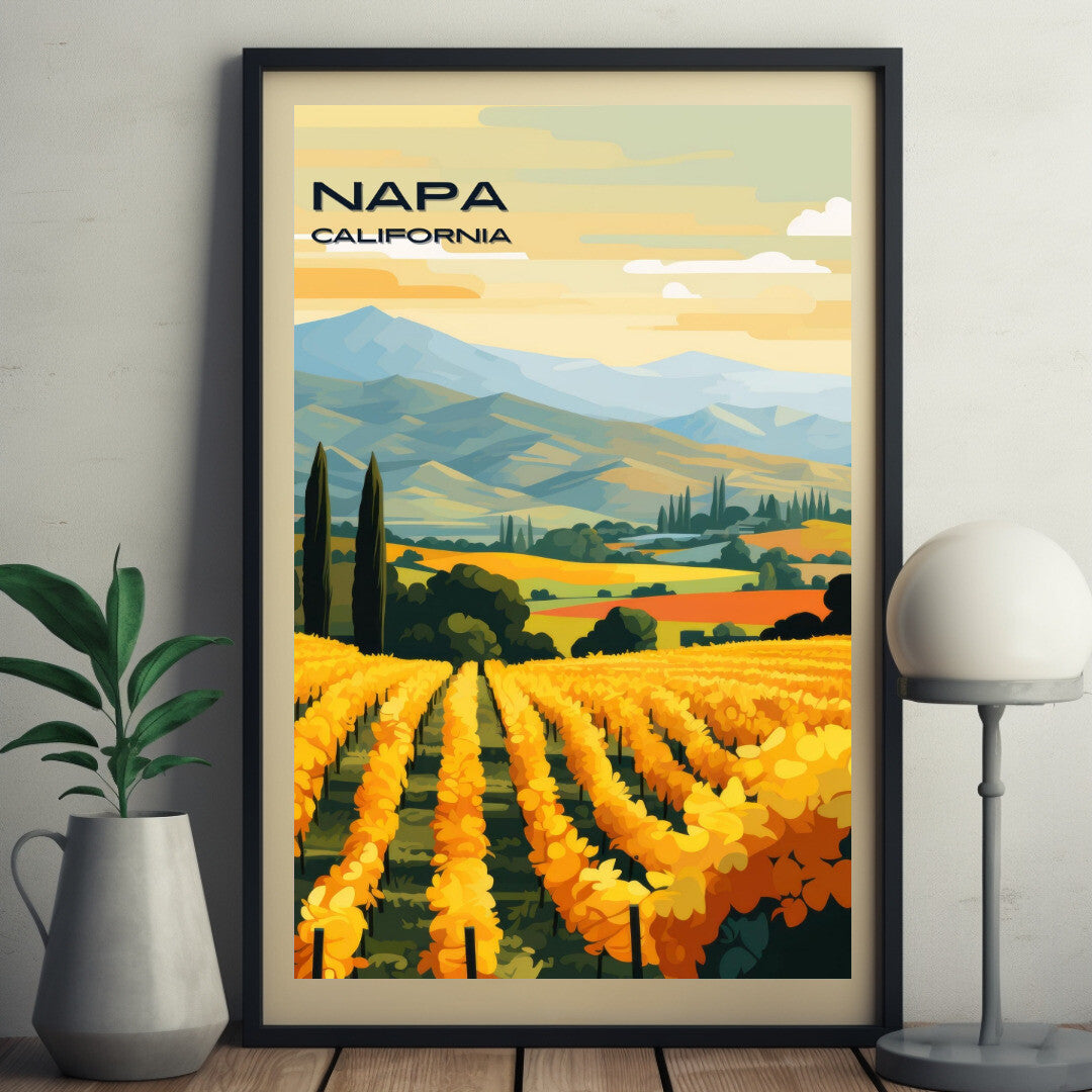 Napa Valley Wall Art Poster Print | Napa California Travel Poster | Home Decor