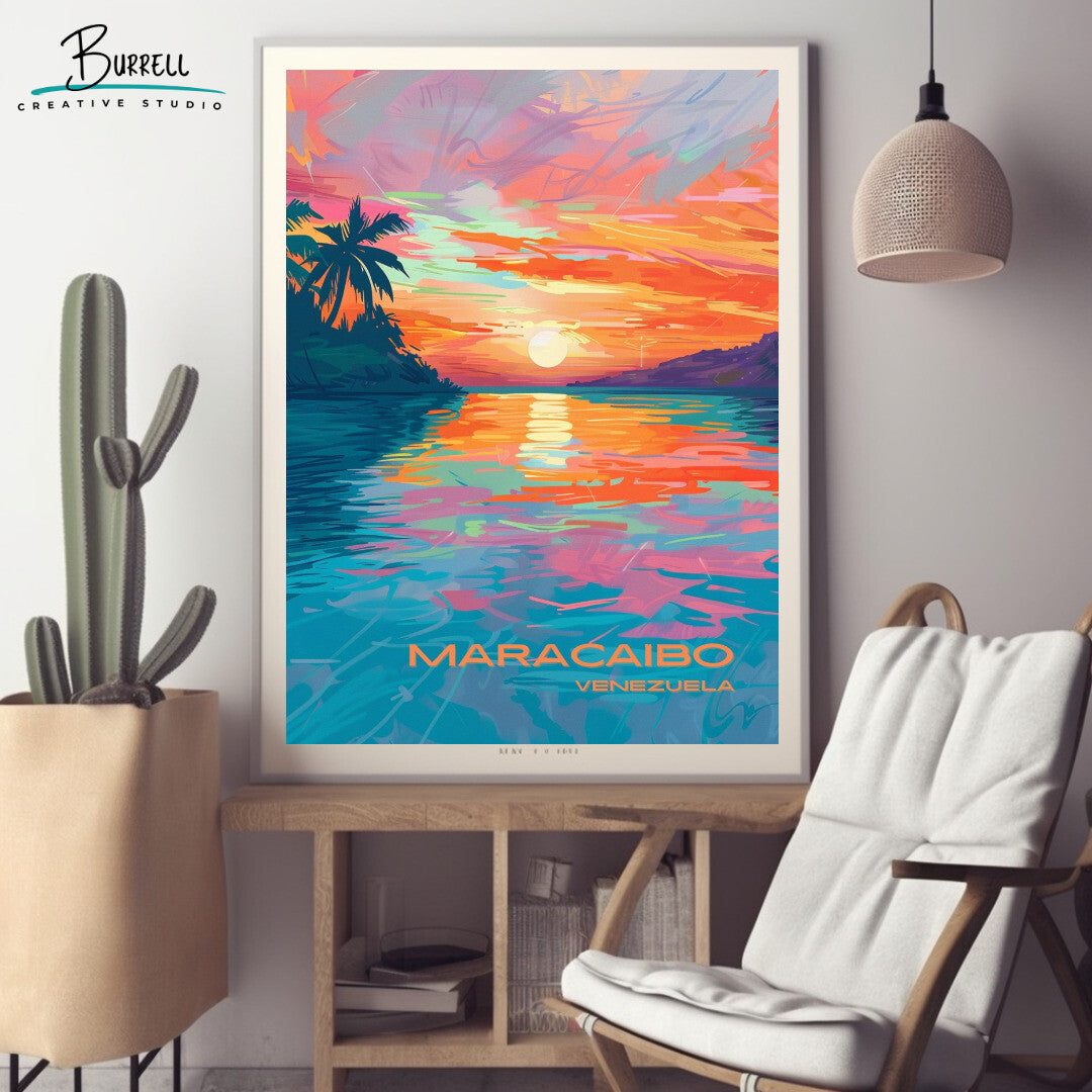 Maracaibo Lake Wall Art Poster Print | Maracaibo Zulia Travel Poster | Home Decor