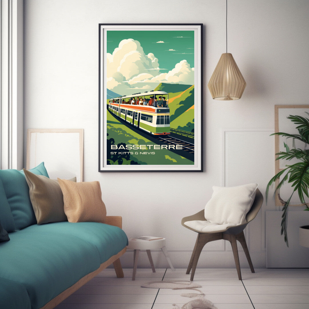 Basseterre Scenic Railway Wall Art Poster Print | Basseterre Saint George Travel Poster | Home Decor