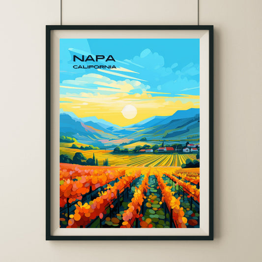 Napa Valley Landscape Wall Art Poster Print | Napa California Travel Poster | Home Decor