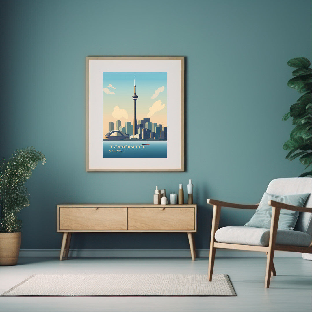 Toronto CN Tower Wall Art Poster Print | Toronto Ontario Travel Poster | Home Decor