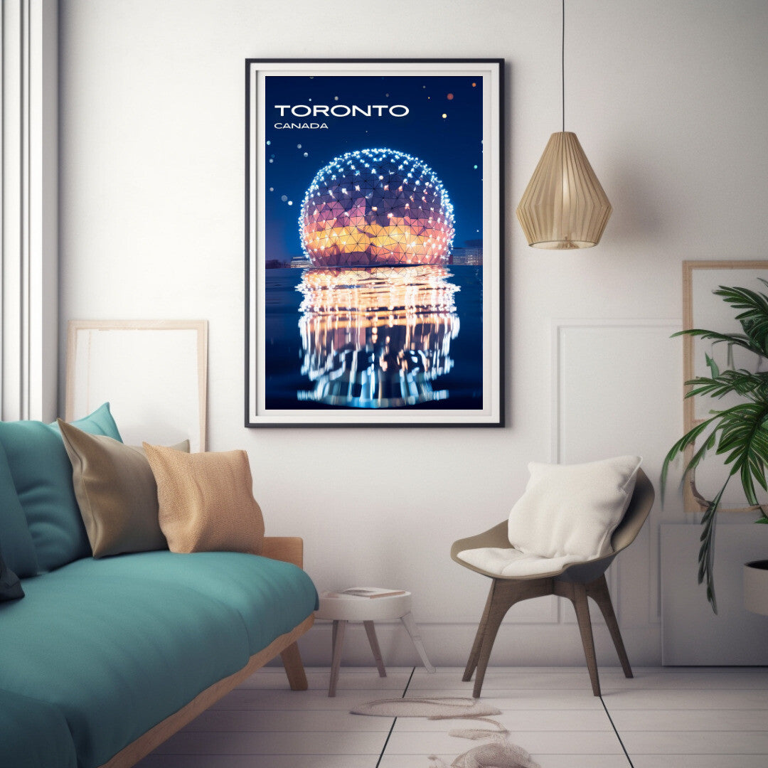 Toronto Cinesphere Wall Art Poster Print | Toronto Ontario Travel Poster | Home Decor