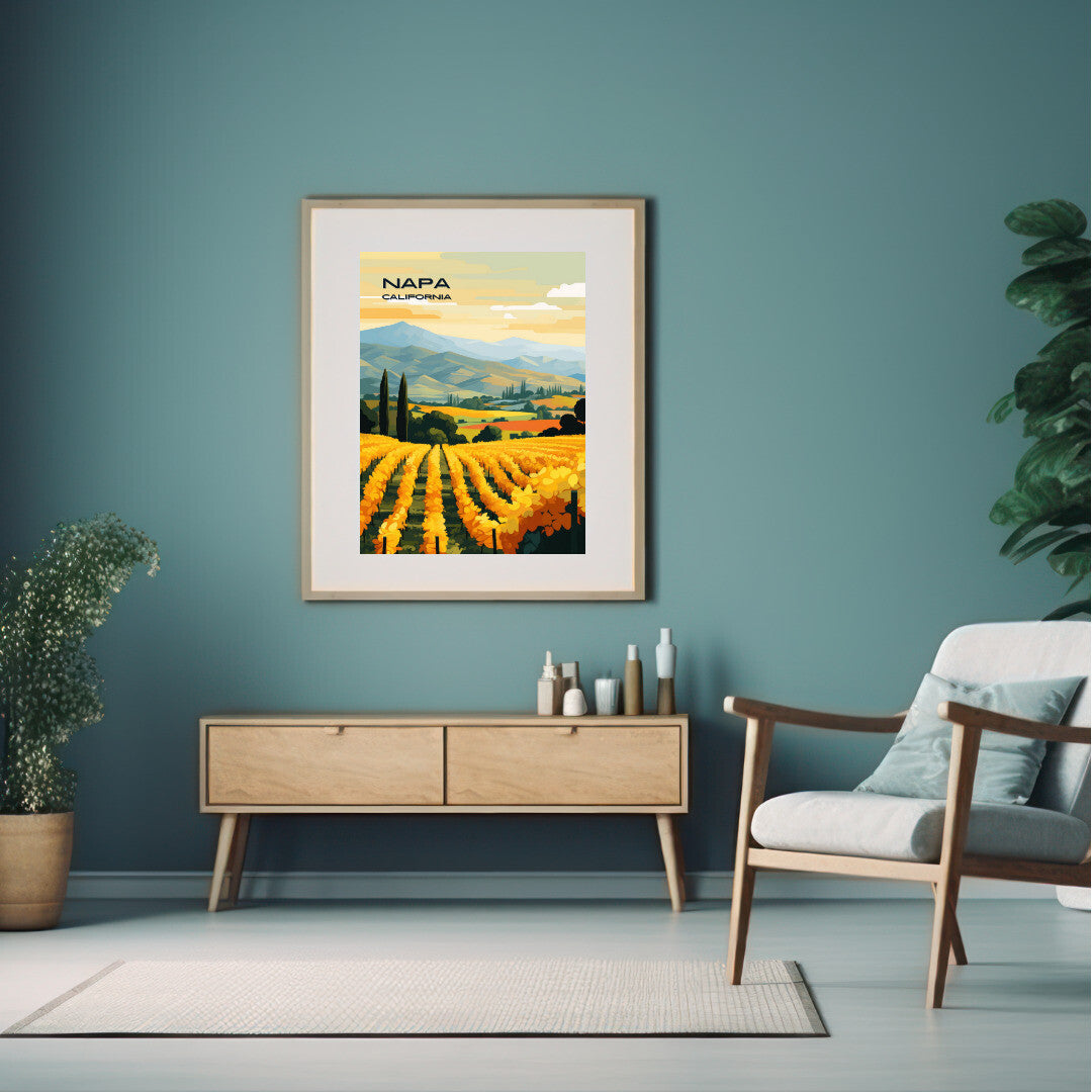 Napa Valley Wall Art Poster Print | Napa California Travel Poster | Home Decor