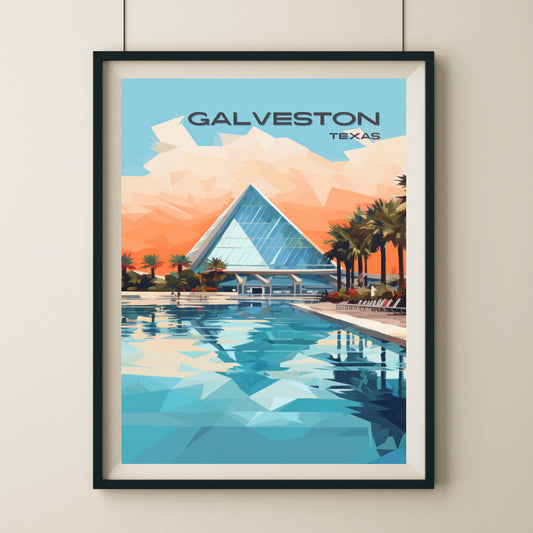 Galveston Moody Gardens Wall Art Poster Print | Galveston Texas Travel Poster | Home Decor