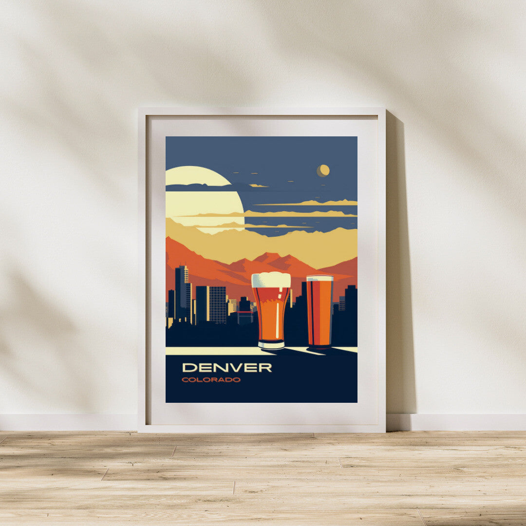 Denver Beer Brewery Capital Wall Art Poster Print | Denver Colorado Travel Poster | Home Decor
