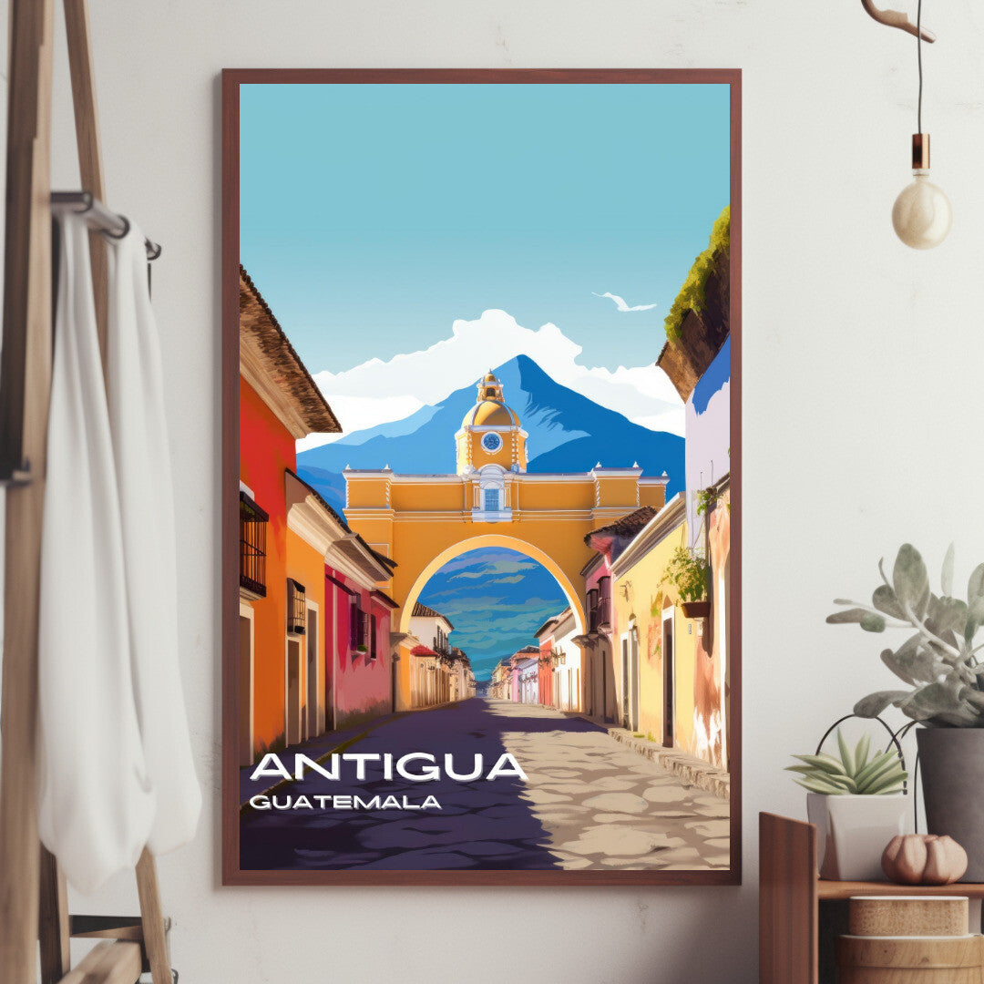 Antigua Santa Catalina Arch Wall Art Poster Print | Antigua Sacatepéquez Travel Poster | Home Decor