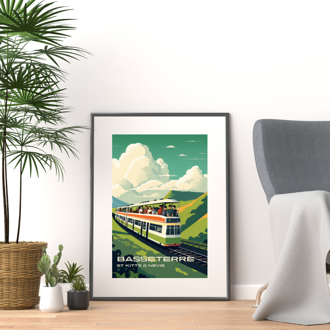 Basseterre Scenic Railway Wall Art Poster Print | Basseterre Saint George Travel Poster | Home Decor