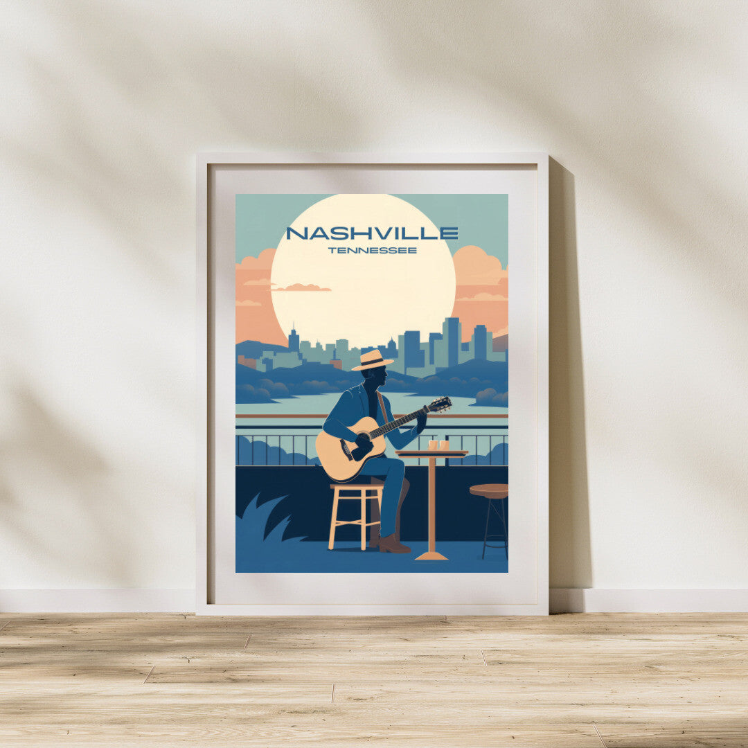 Nashville Country Music Performer Wall Art Poster Print | Nashville Tennessee Travel Poster | Home Decor