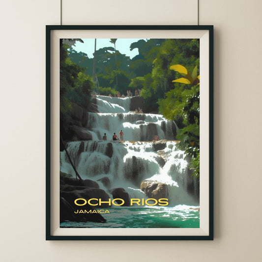 Ocho Rios Dunn's River Falls Wall Art Poster Print | Ocho Rios St Ann Travel Poster | Home Decor