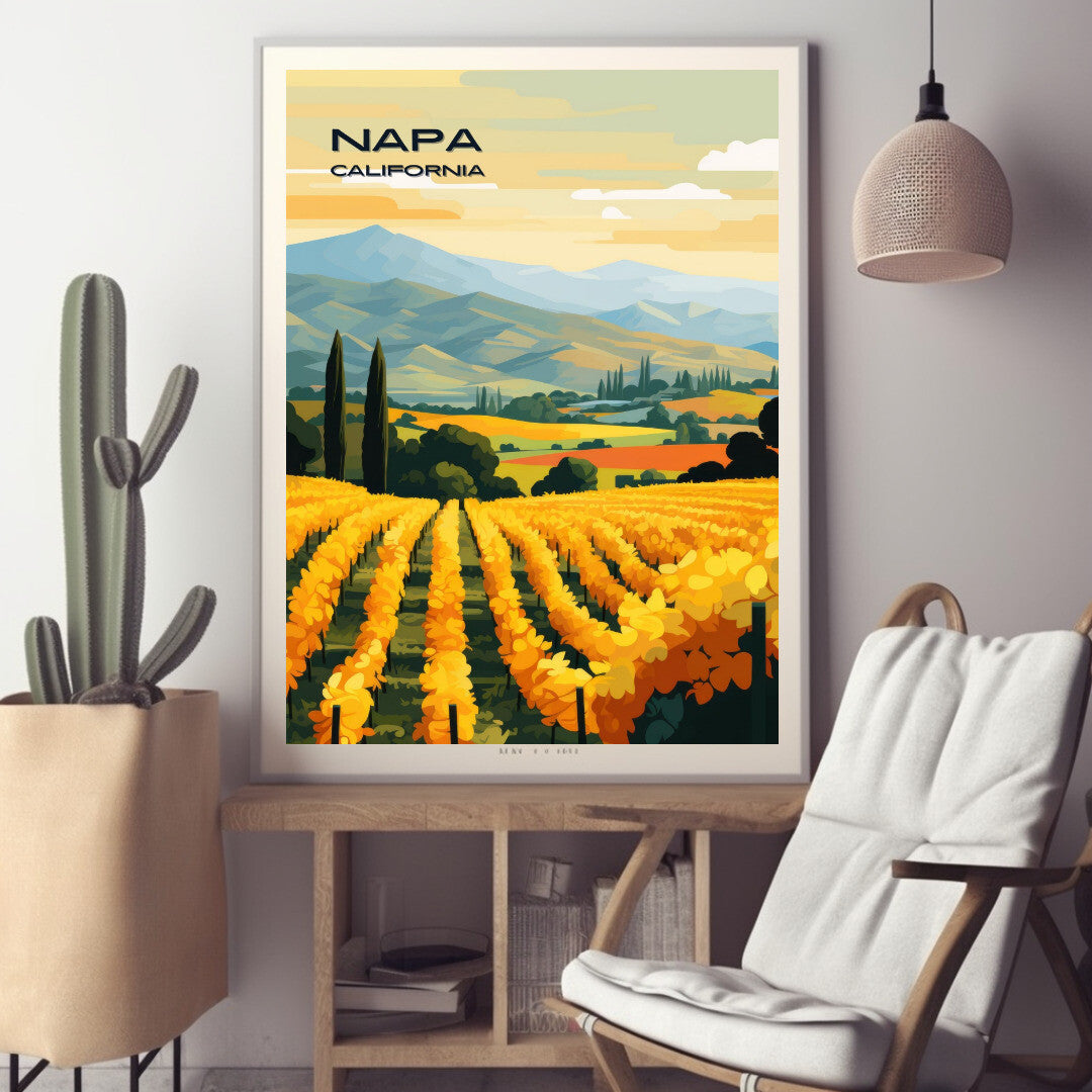 Napa Valley Wall Art Poster Print | Napa California Travel Poster | Home Decor