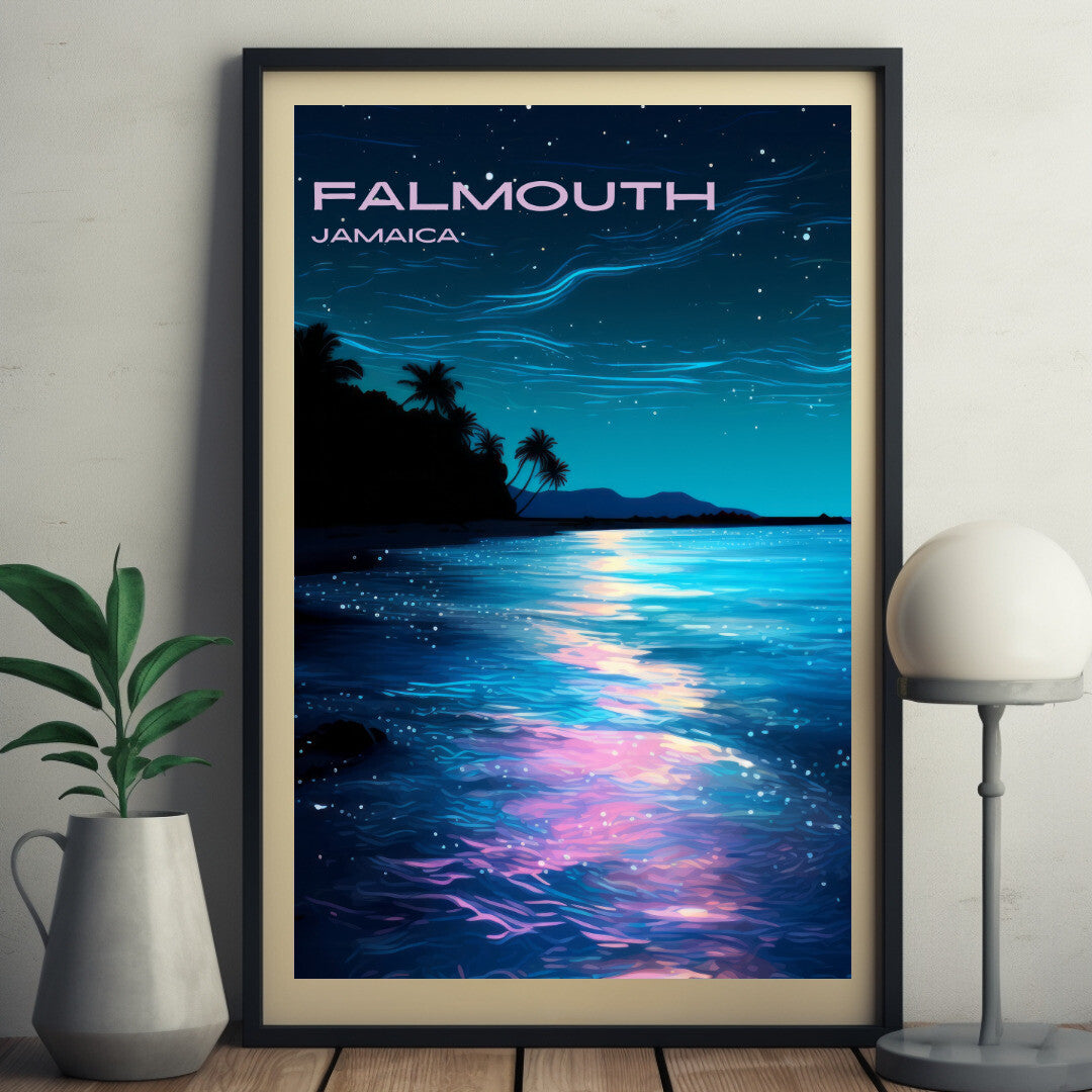 Falmouth Luminous Lagoon Wall Art Poster Print | Falmouth Trelawny Travel Poster | Home Decor
