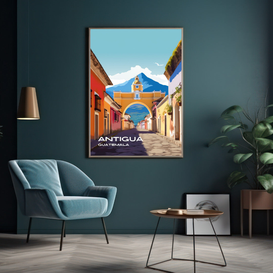 Antigua Santa Catalina Arch Wall Art Poster Print | Antigua Sacatepéquez Travel Poster | Home Decor