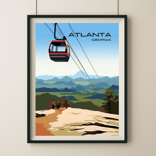 Atlanta Stone Mountain Park Wall Art Poster Print | Atlanta Georgia Travel Poster | Home Decor