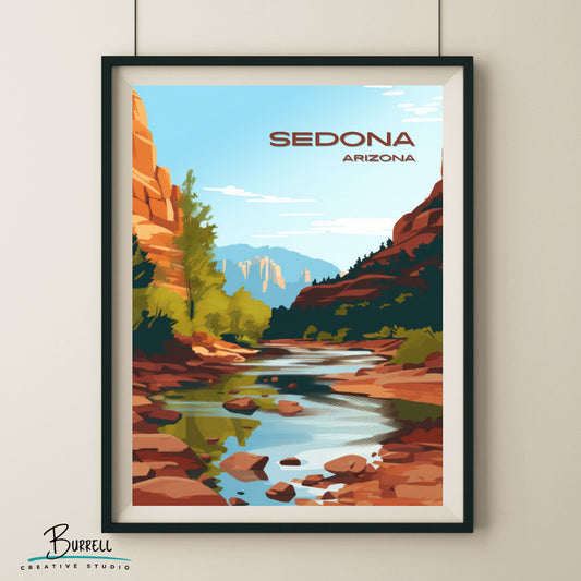Sedona Slide Rock State Park Wall Art Poster Print | Sedona Arizona National Parks | Home Decor