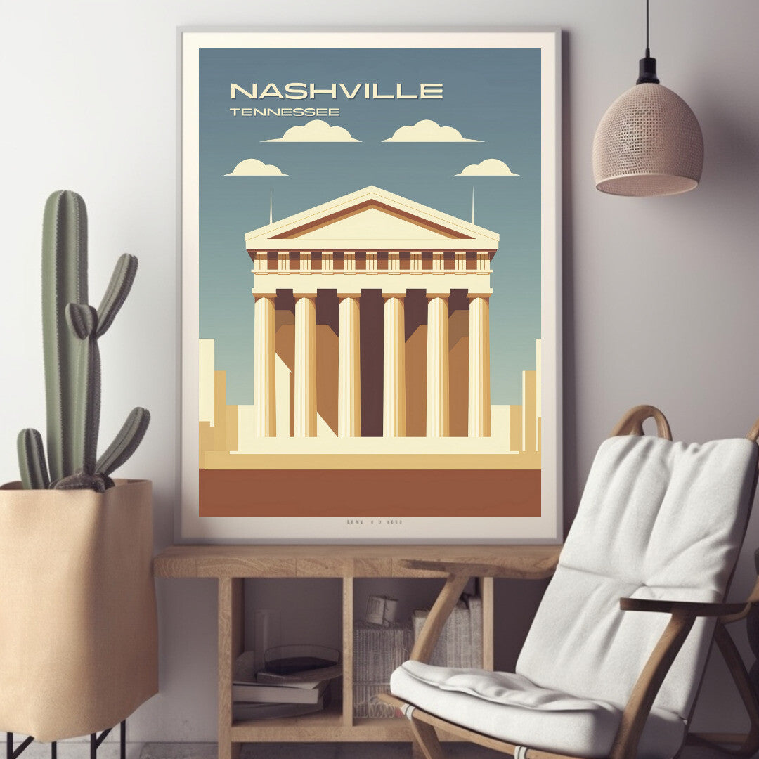 Nashville Parthenon Wall Art Poster Print | Nashville Tennessee Travel Poster | Home Decor