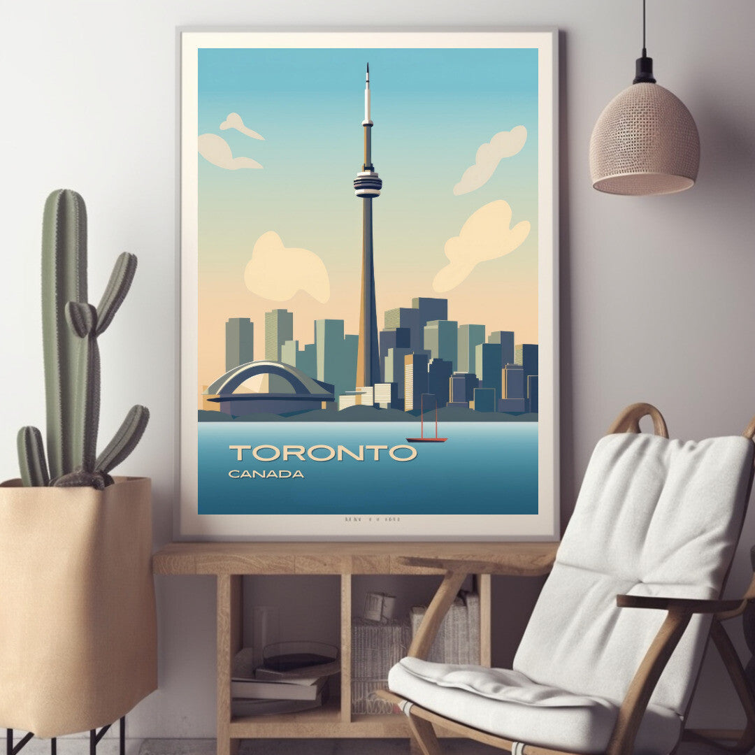 Toronto CN Tower Wall Art Poster Print | Toronto Ontario Travel Poster | Home Decor