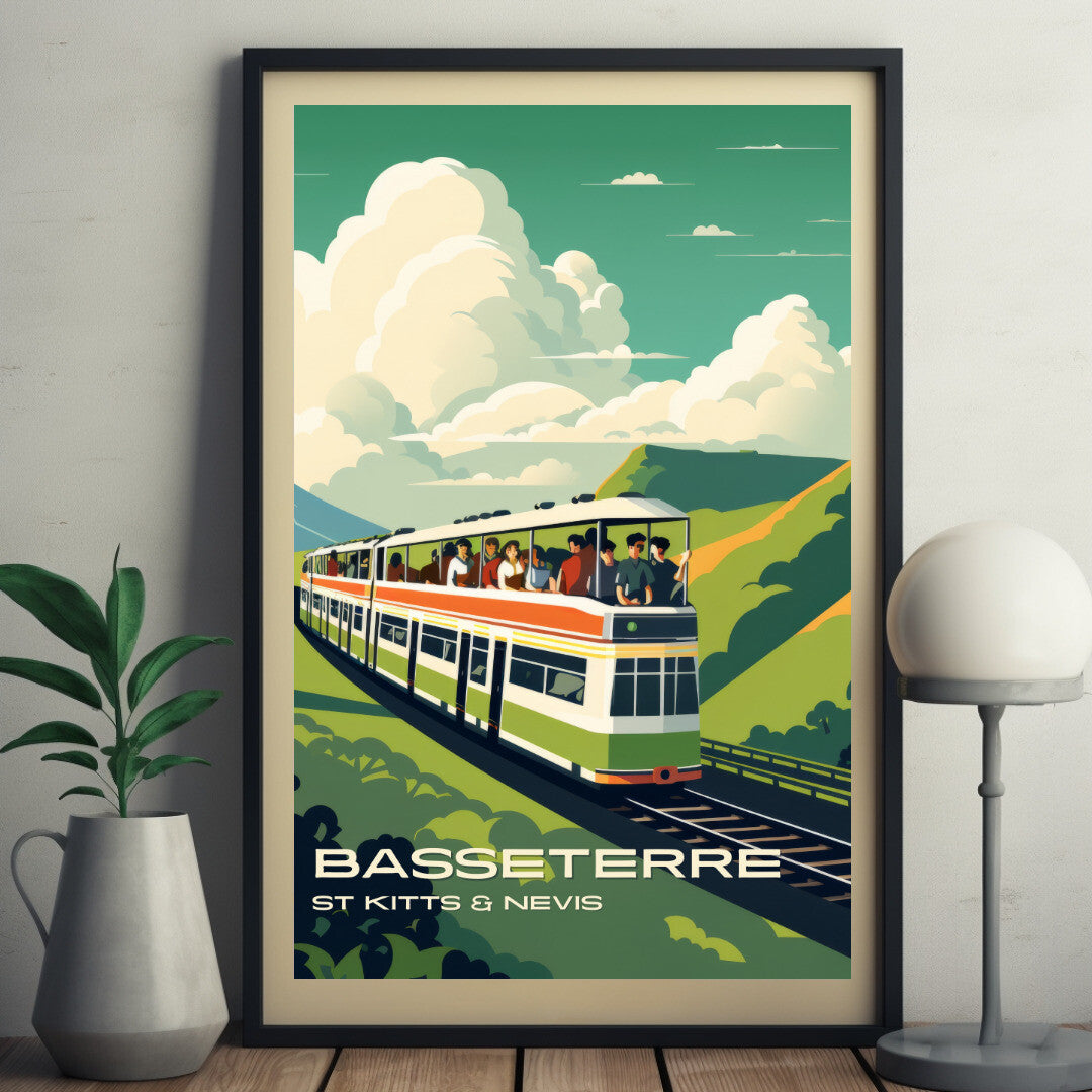 Basseterre Scenic Railway Wall Art Poster Print | Basseterre Saint George Travel Poster | Home Decor