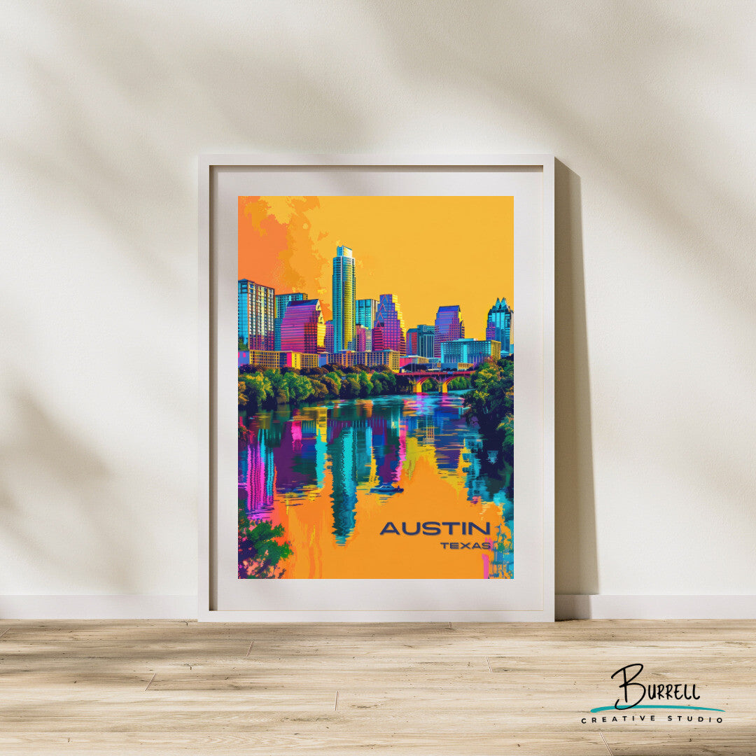 Austin Scenic View Wall Art Poster Print | Austin Texas Travel Poster | Home Decor