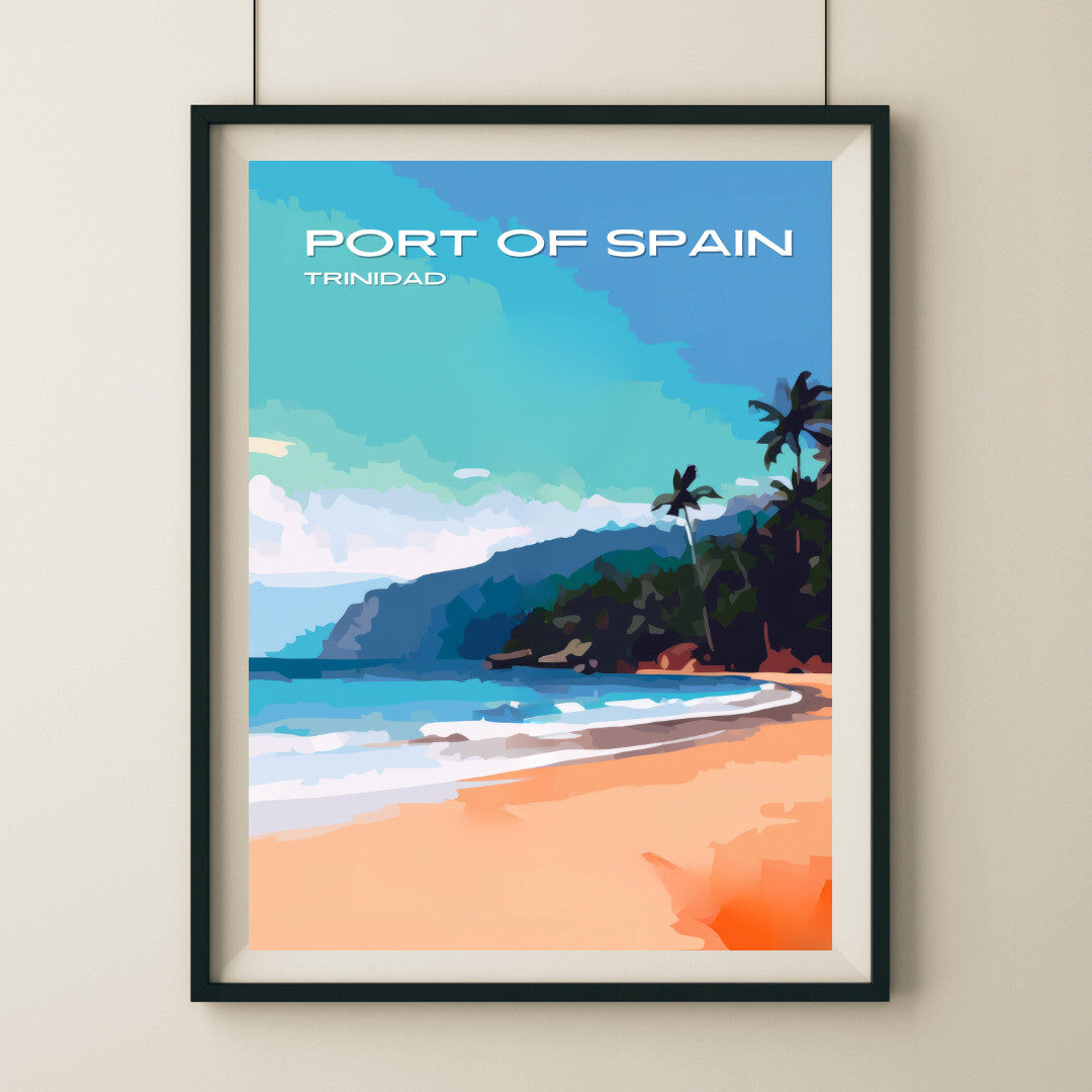 Port of Spain Maracas Beach Wall Art Poster Print | Port of Spain Port of Spain Region Travel Poster | Home Decor