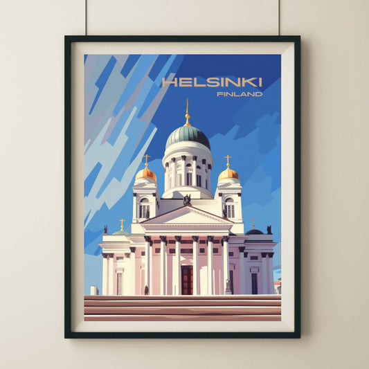 Helsinki Cathedral Wall Art Poster Print | Helsinki Uusimaa Travel Poster | Home Decor