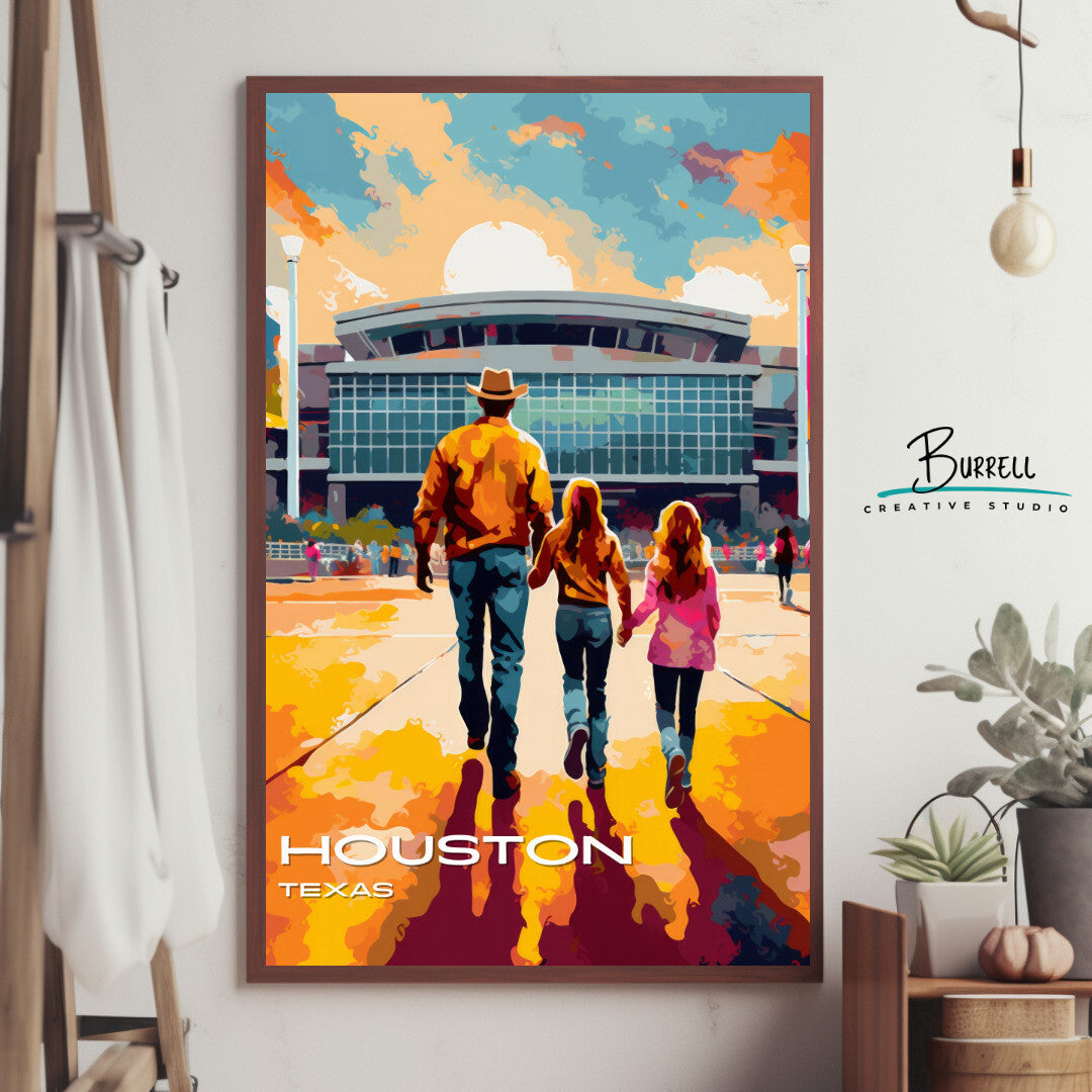 Houston Rodeo Wall Art Poster Print | Houston Texas Travel Poster | Home Decor