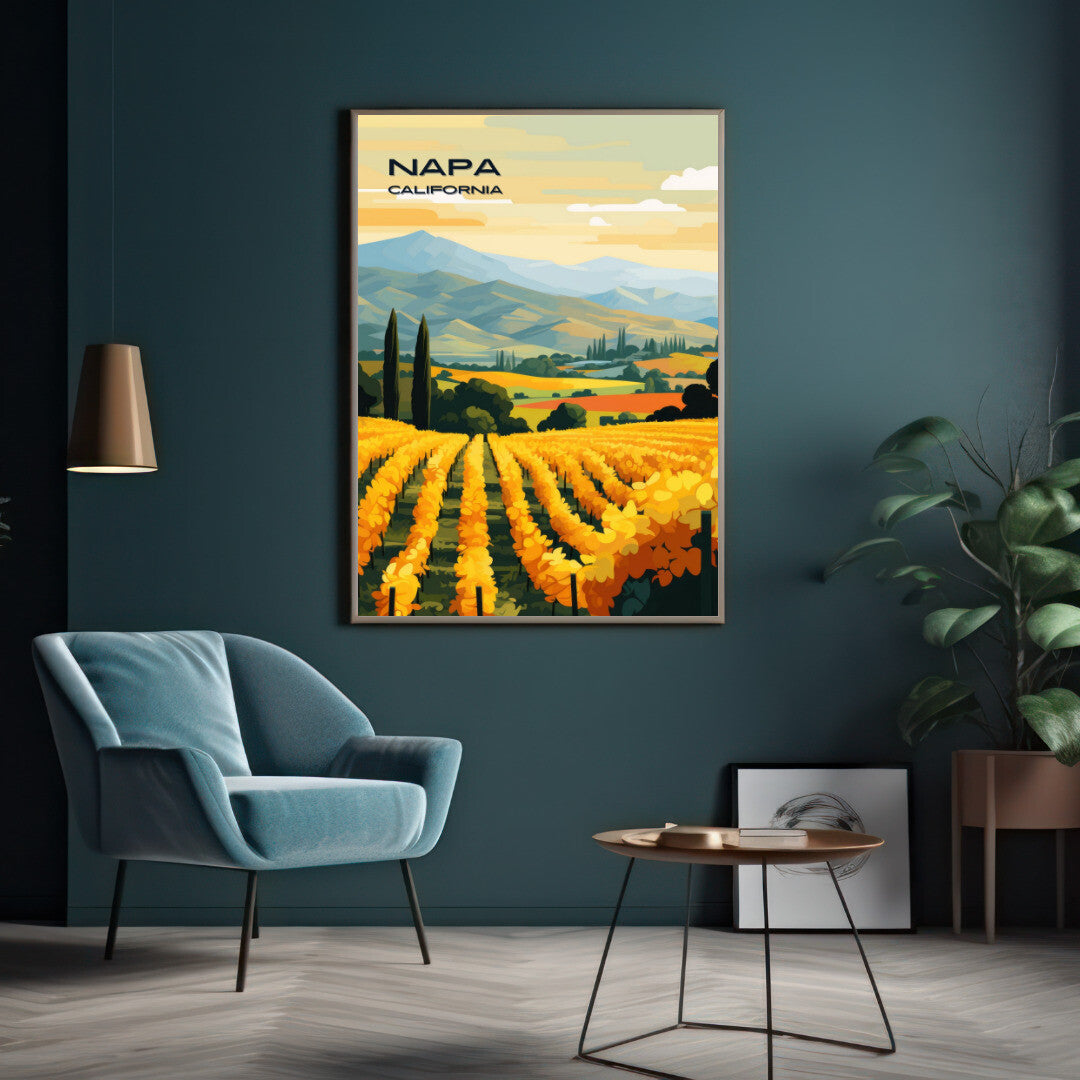 Napa Valley Wall Art Poster Print | Napa California Travel Poster | Home Decor