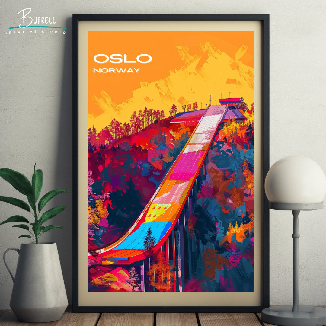 Oslo Holmenkollbakken Wall Art Poster Print | Oslo Oslo County Travel Poster | Home Decor