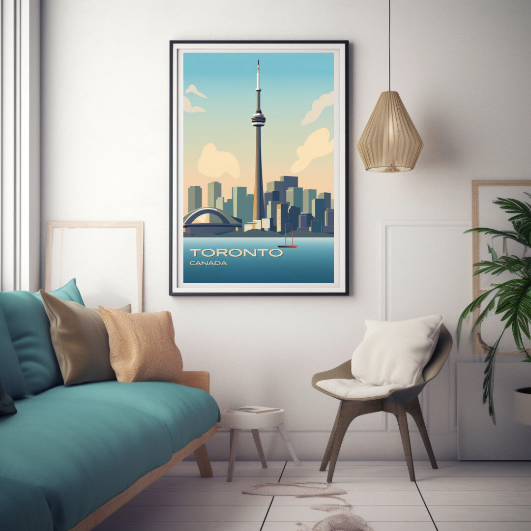 Toronto CN Tower Wall Art Poster Print | Toronto Ontario Travel Poster | Home Decor