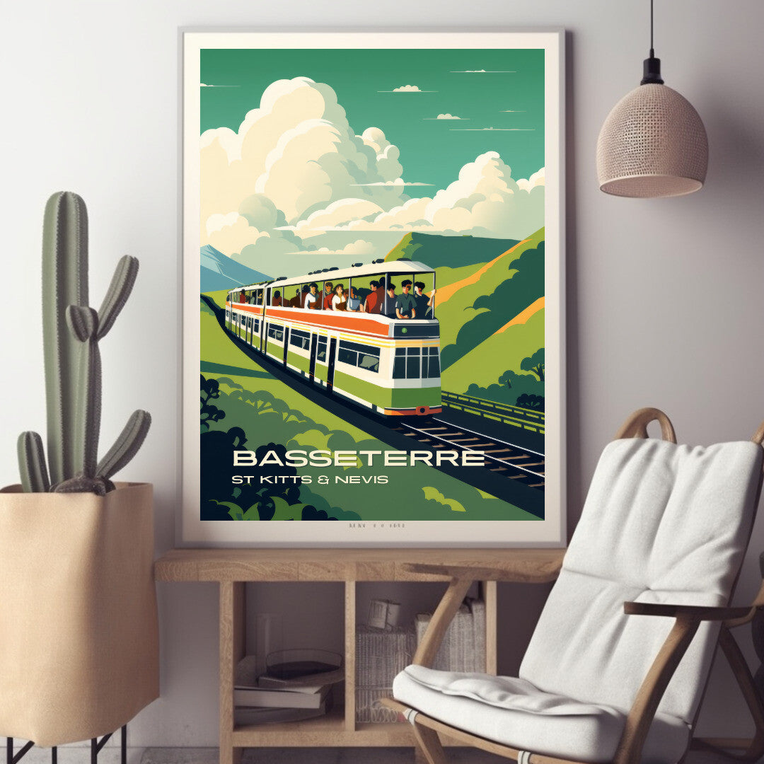 Basseterre Scenic Railway Wall Art Poster Print | Basseterre Saint George Travel Poster | Home Decor