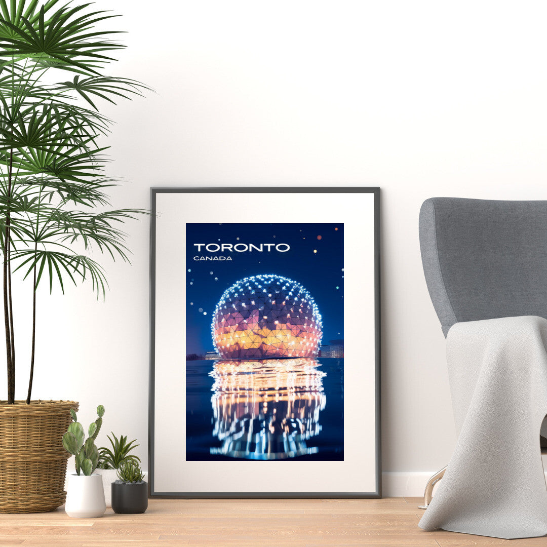 Toronto Cinesphere Wall Art Poster Print | Toronto Ontario Travel Poster | Home Decor