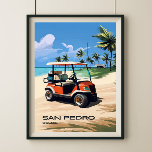 San Pedro Beach Wall Art Poster Print | San Pedro Ambergris Caye Travel Poster | Home Decor