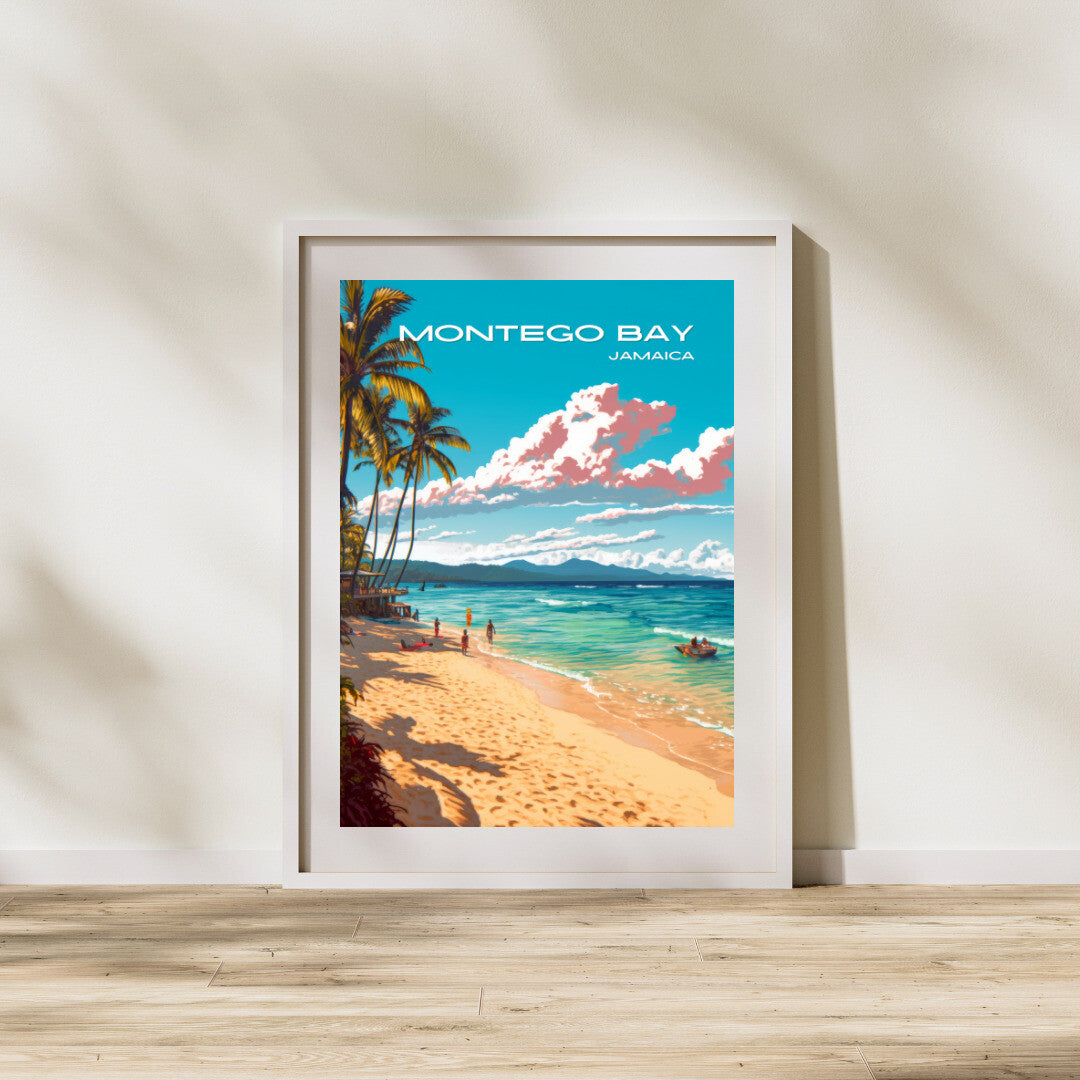Montego Bay Doctor's Cave Beach Wall Art Poster Print | Montego Bay St James Travel Poster | Home Decor