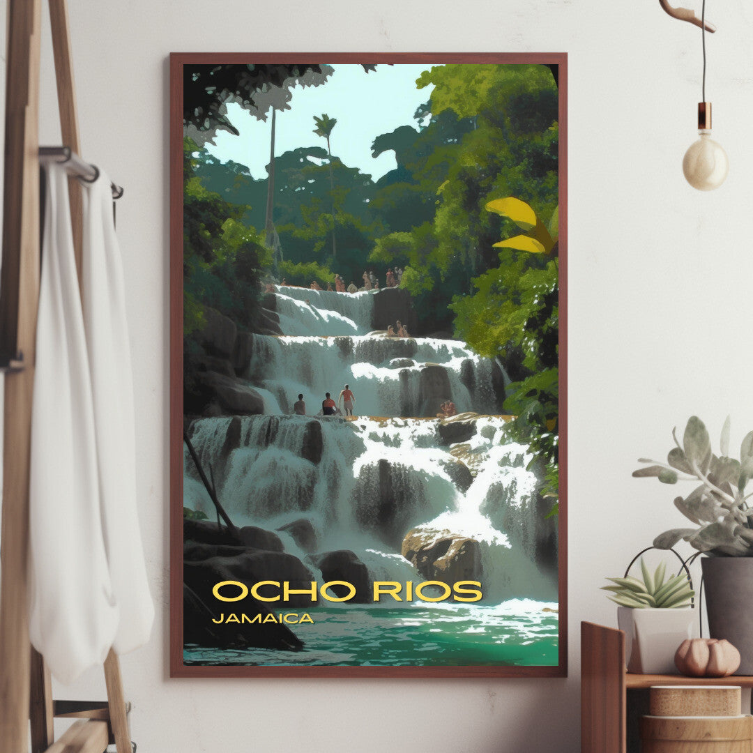 Ocho Rios Dunn's River Falls Wall Art Poster Print | Ocho Rios St Ann Travel Poster | Home Decor