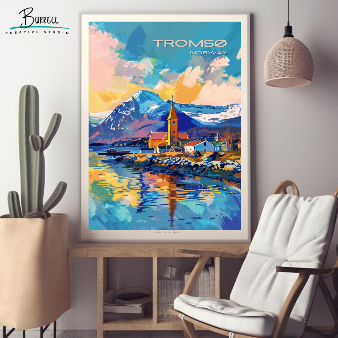 Tromsø Scenic View Wall Art Poster Print | Tromsø Troms Travel Poster | Home Decor