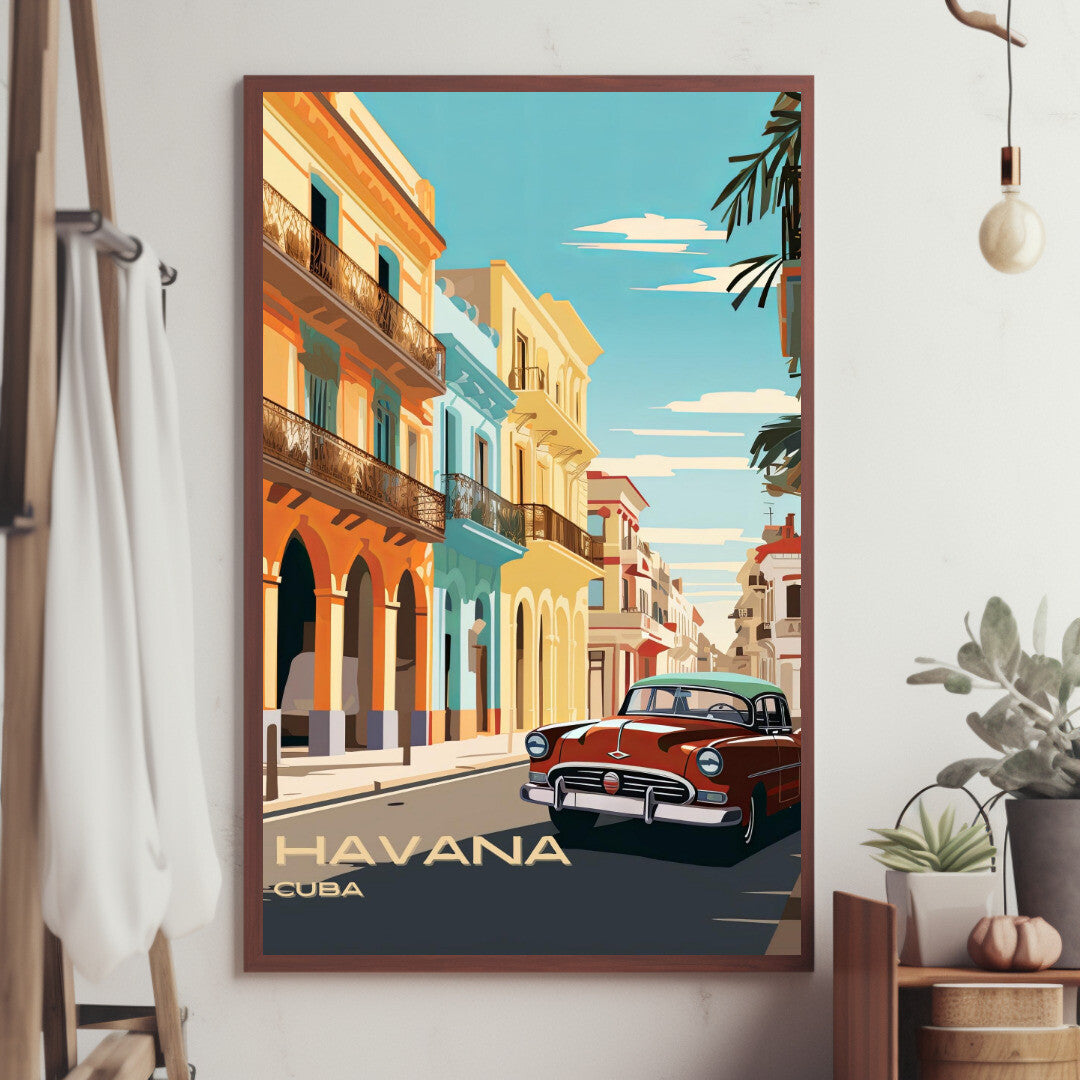 Havana Vintage Charm Wall Art Poster Print | Havana La Habana Travel Poster | Home Decor
