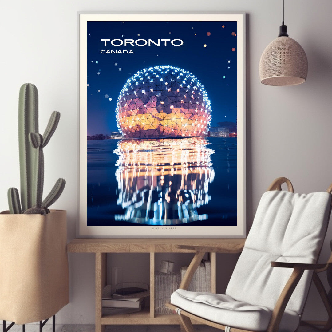 Toronto Cinesphere Wall Art Poster Print | Toronto Ontario Travel Poster | Home Decor