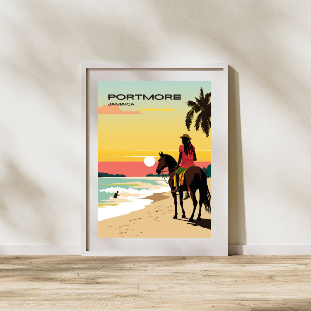 Portmore Hellshire Beach Wall Art Poster Print | Portmore St Catherine Travel Poster | Home Decor