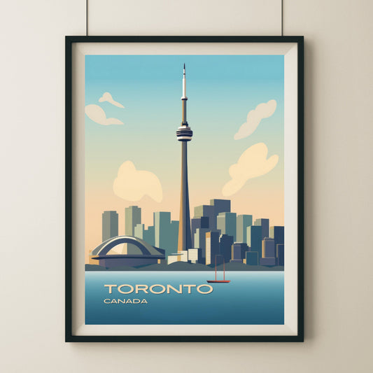 Toronto CN Tower Wall Art Poster Print | Toronto Ontario Travel Poster | Home Decor