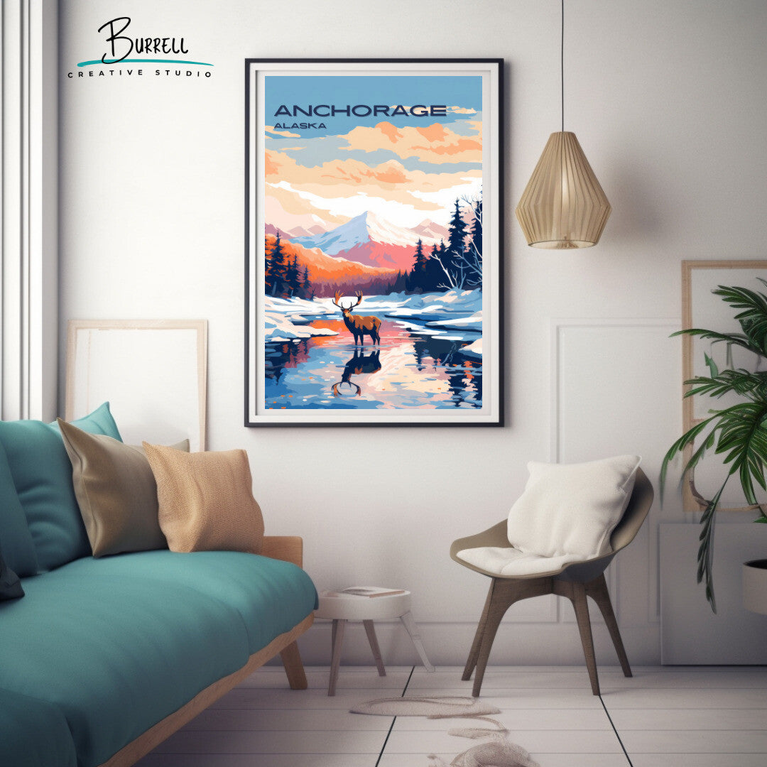 Anchorage Scenery Wall Art Poster Print | Anchorage Alaska Travel Poster | Home Decor