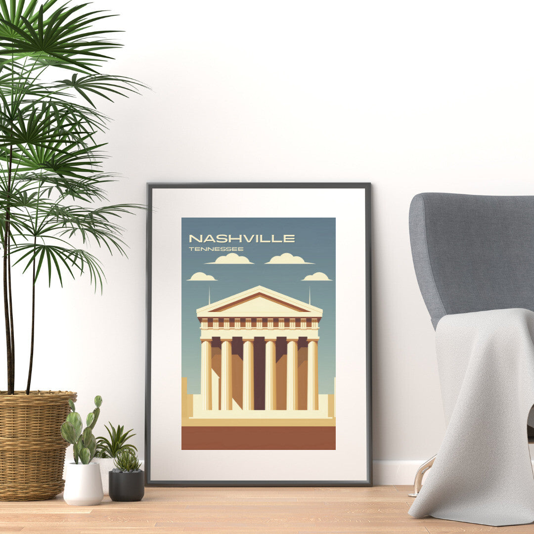 Nashville Parthenon Wall Art Poster Print | Nashville Tennessee Travel Poster | Home Decor